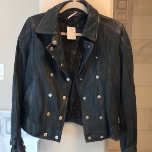 FREE PEOPLE leather moto jacket